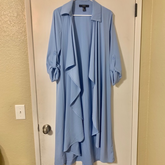 Forever 21 Long Duster/Cardigan Polyester Material Worn Only Once! - Picture 2 of 5